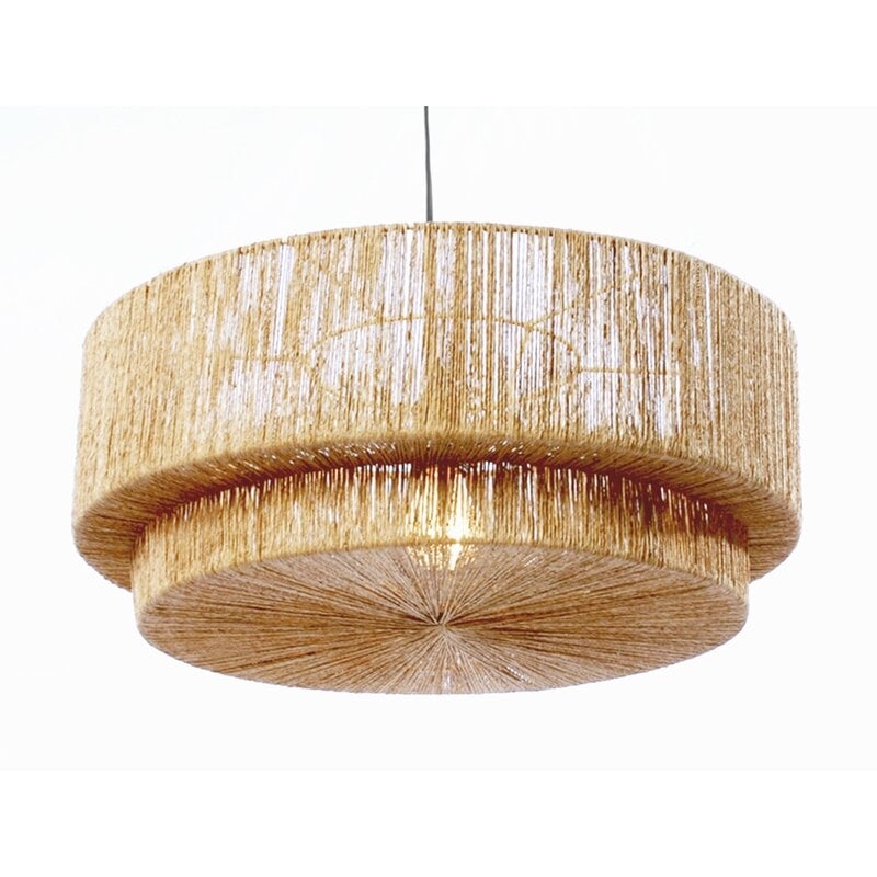 Woven Cocktail 2 Tier Pendant in Brown - Image 0