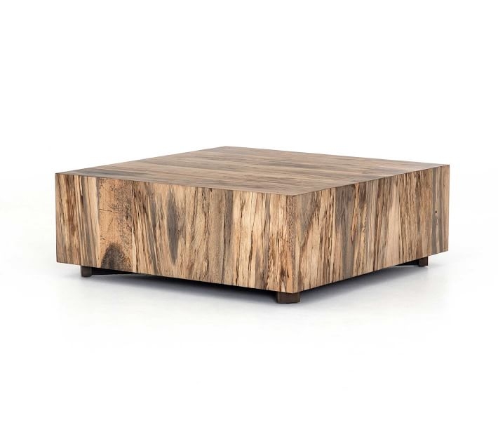 Terri 40" Cube Coffee Table, Primavera Wood & Iron - Image 2
