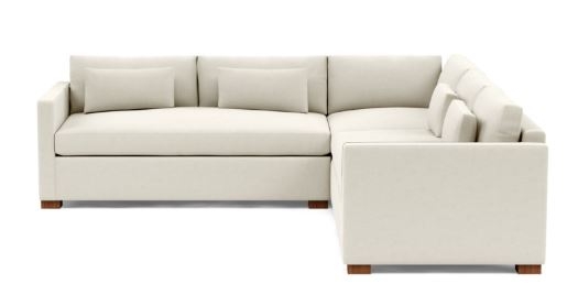 CHARLY Left Chaise Sectional - Chalk Heathered Weave - Image 0