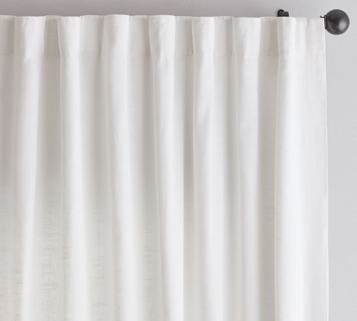 Emery Linen/Cotton Rod Pocket Curtain - White 50" x 96" - Image 0
