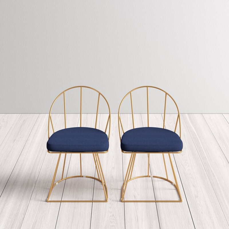 Gillian Upholstered Dining Chair Blue -Set of 2 - Image 0