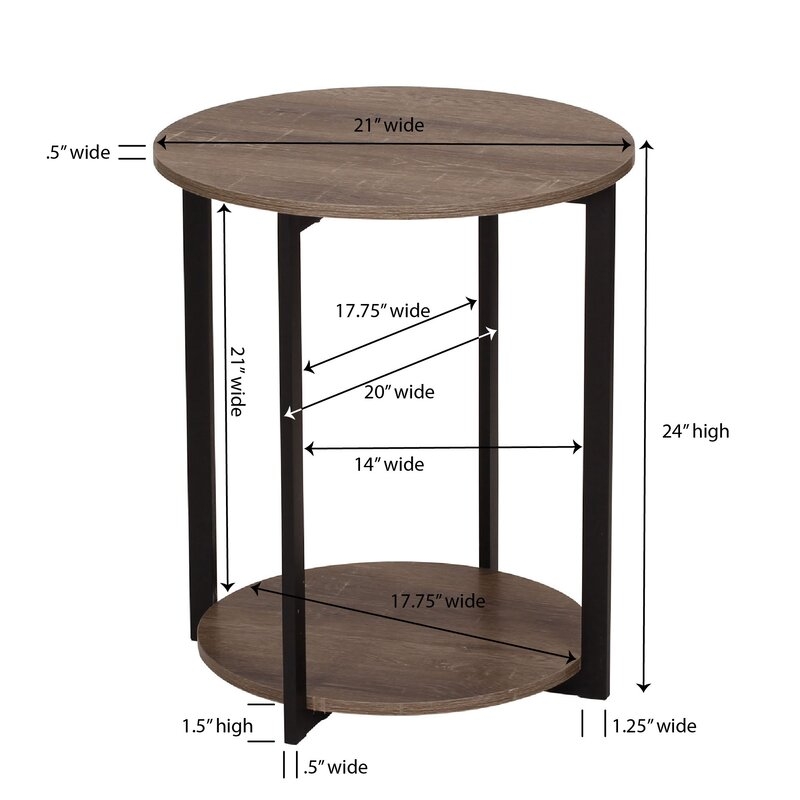 Ashwood Floor Shelf End Table - Image 2