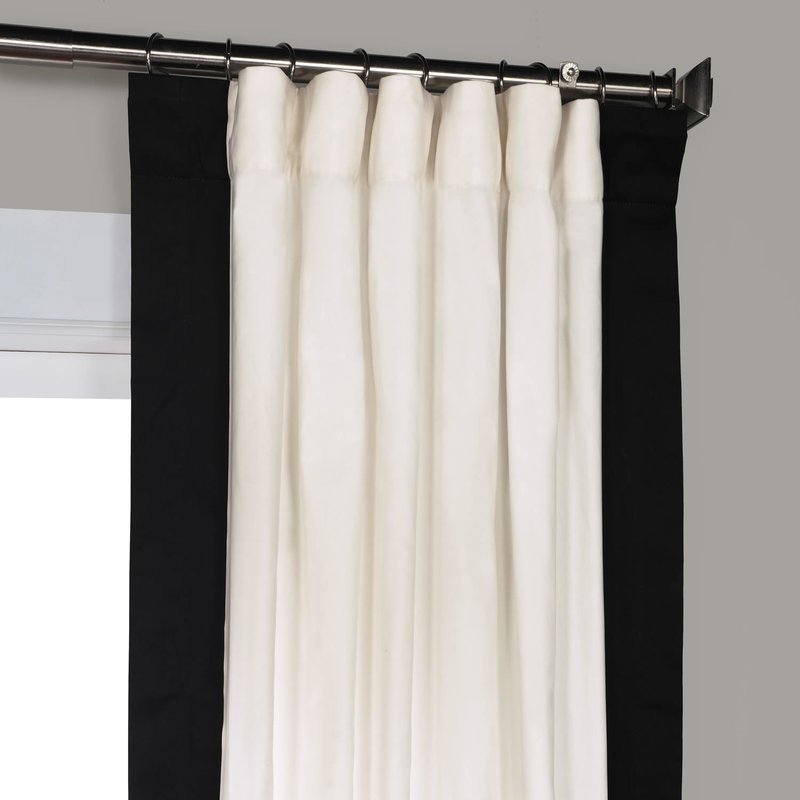 Winsor Semi-Sheer Rod Pocket Single Curtain Panel - Black, 50"W x 84"L - Image 1
