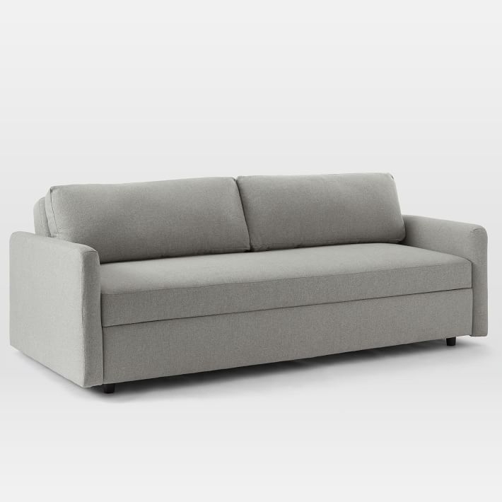 Clara Sleeper Sofa, Chenille Tweed, Feather Gray, Concealed Supports - Image 1