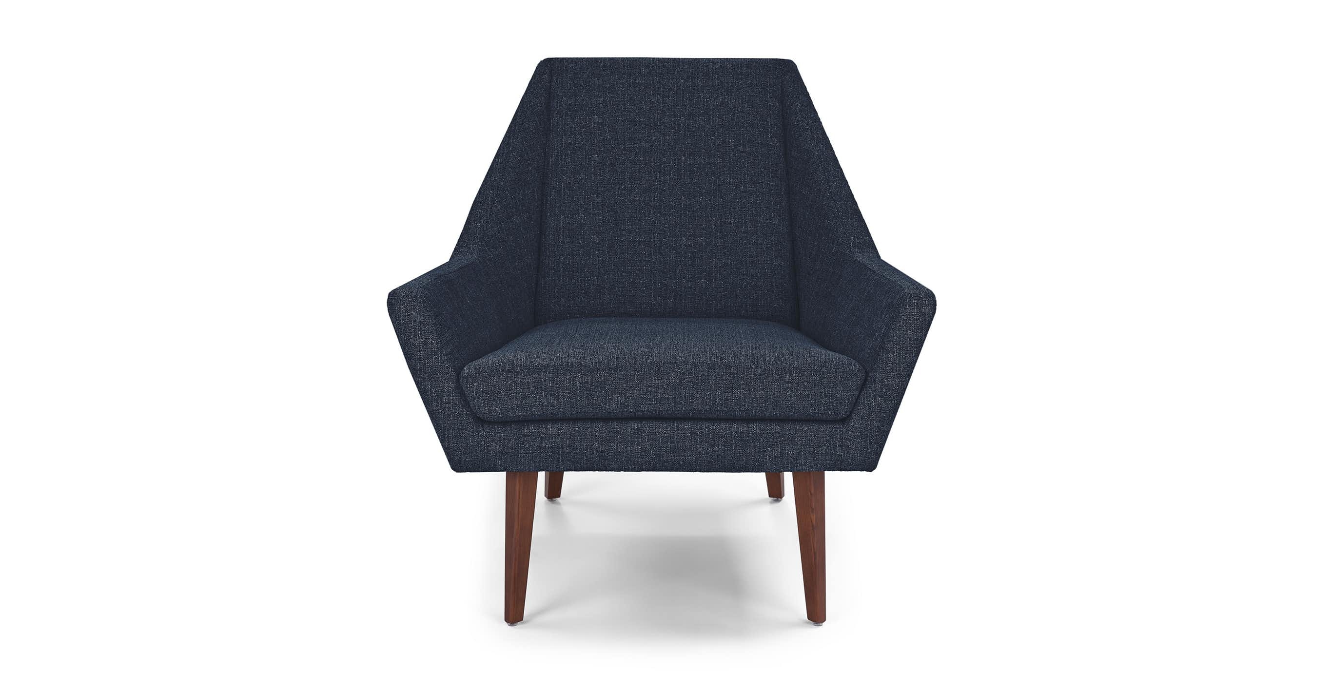 Angle Denim Blue and Walnut Chair - Image 0