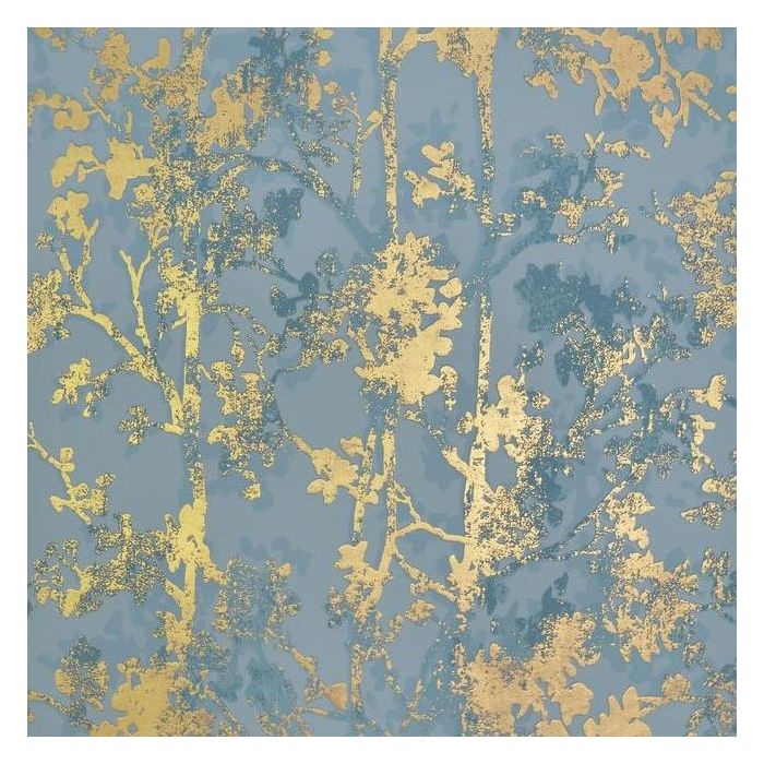 Shimmering Foliage - Blue/Gold - Double Roll - Image 0