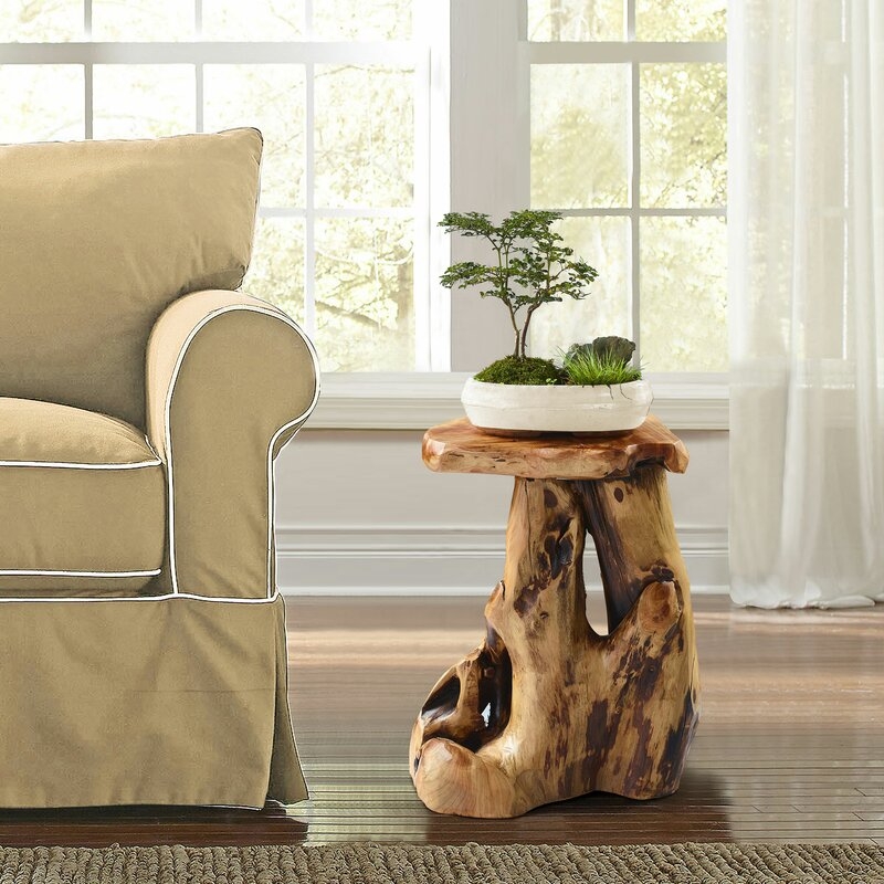Gerrity Solid Wood Tree Stump End Table - Image 1