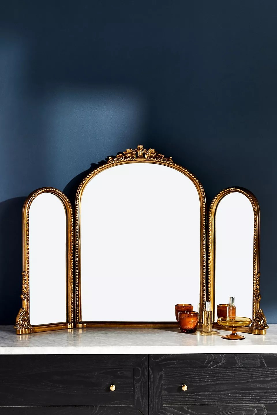 Gleaming Primrose Triptych Mirror - Image 0