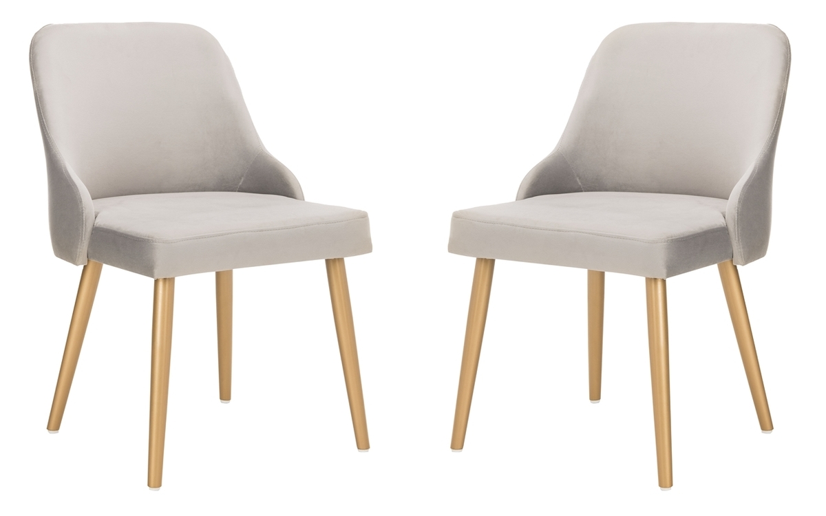 Lulu Upholstered Dining Chair (Set of 2) - Grey/Gold - Arlo Home - Image 0
