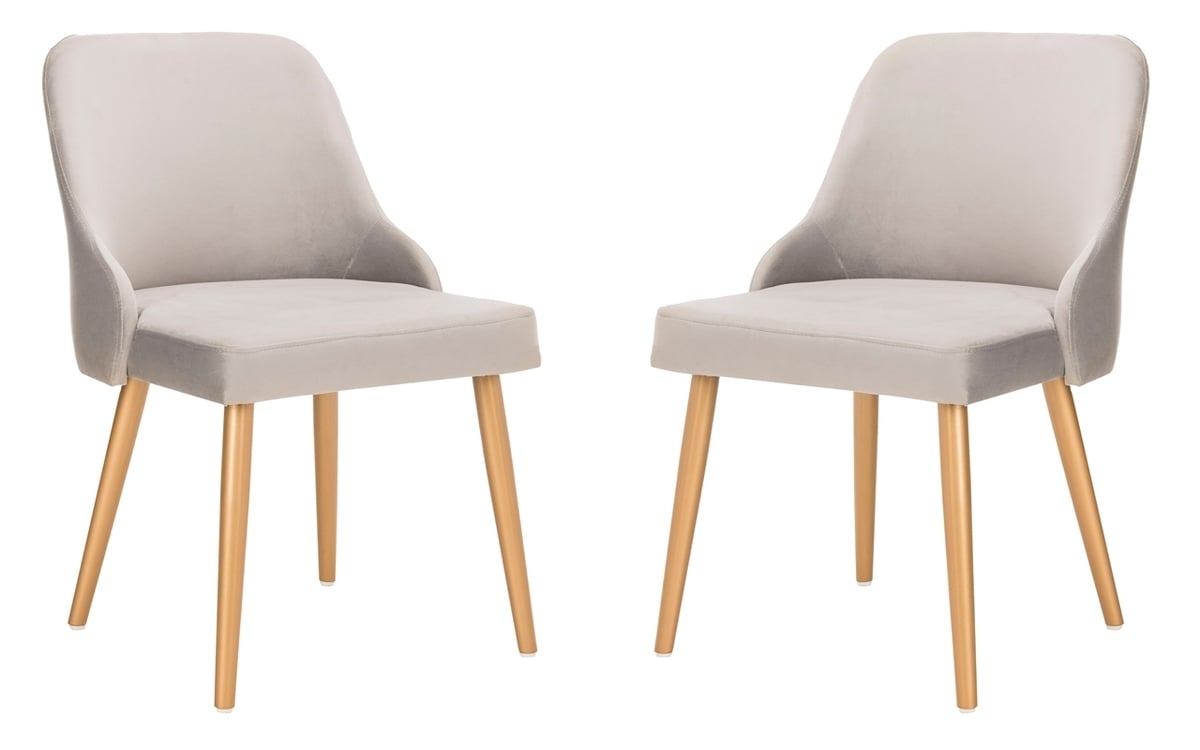 Lulu Upholstered Dining Chair (Set of 2) - Grey/Gold - Arlo Home - Image 0