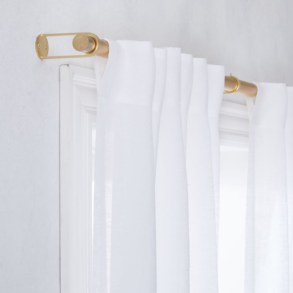 Sheer Belgian Flax Linen Curtain, White, 48"x84" -Individual - Image 4