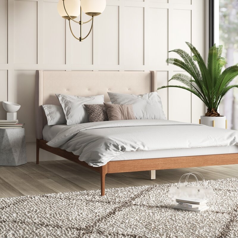 Ellerman Upholstered Platform King Bed - Gray - Image 0