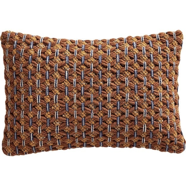 18"X12" GEEMA COPPER WOVEN PILLOW WITH DOWN-ALTERNATIVE INSERT - Image 0