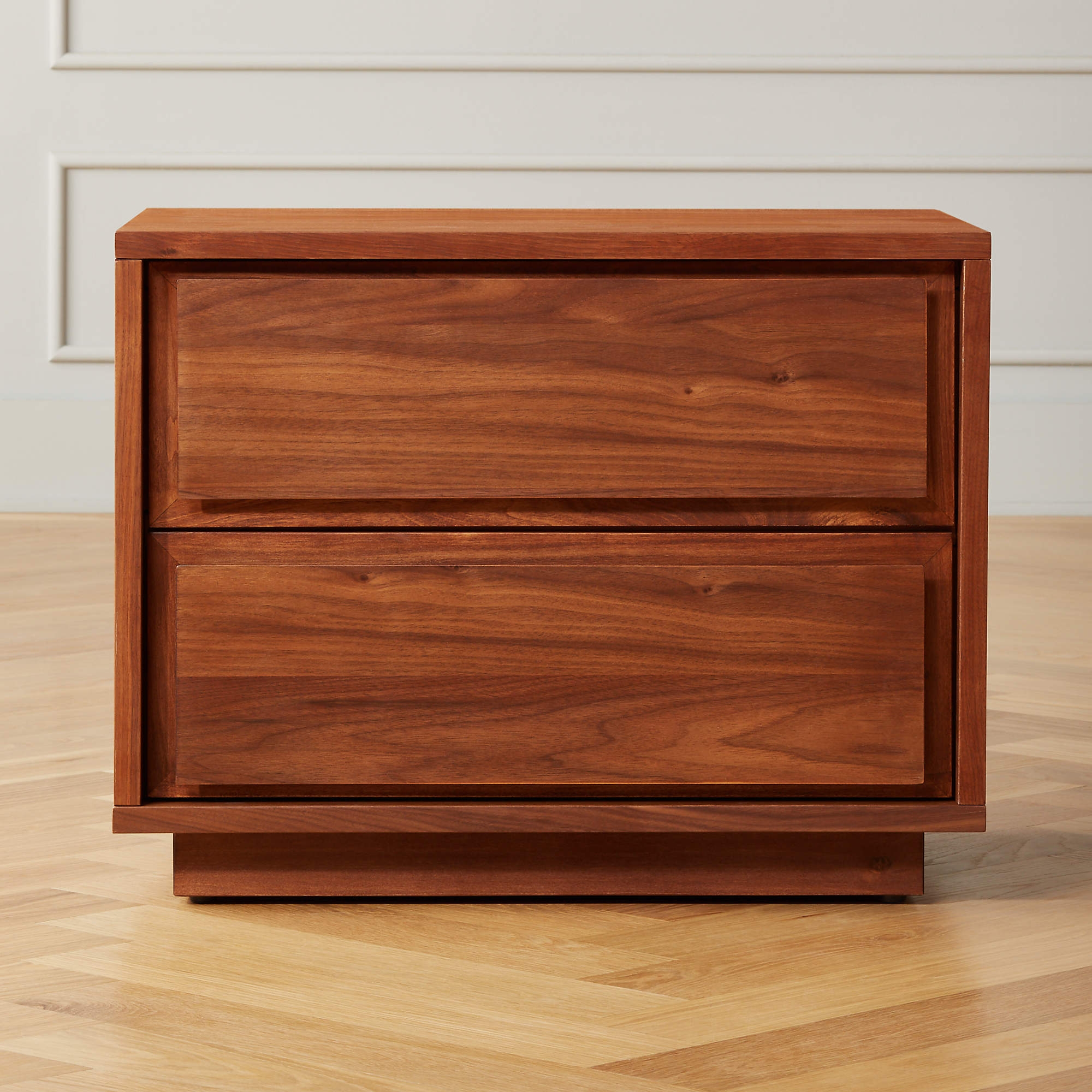 gallery walnut 2-drawer nightstand - Image 0