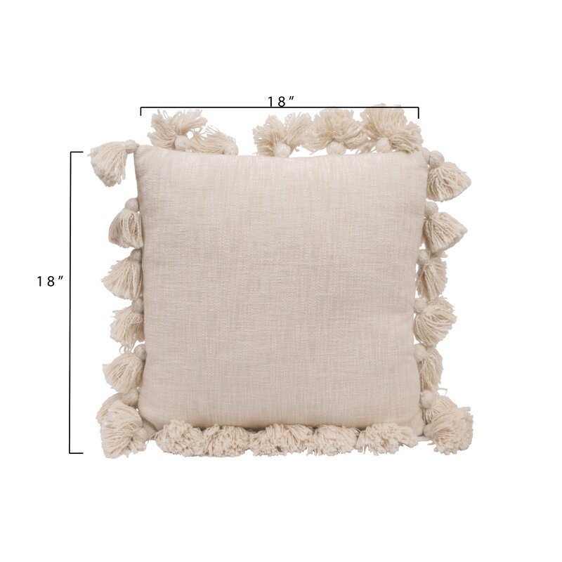 Interlude Luxurious Square Cotton Pillow Cover and Insert - Image 2