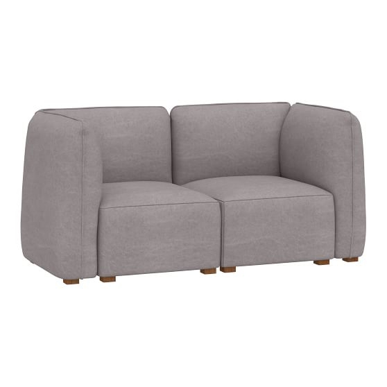 Bryce Lounge Loveseat Set, Light Gray, Enzyme Washed Canvas - Image 0