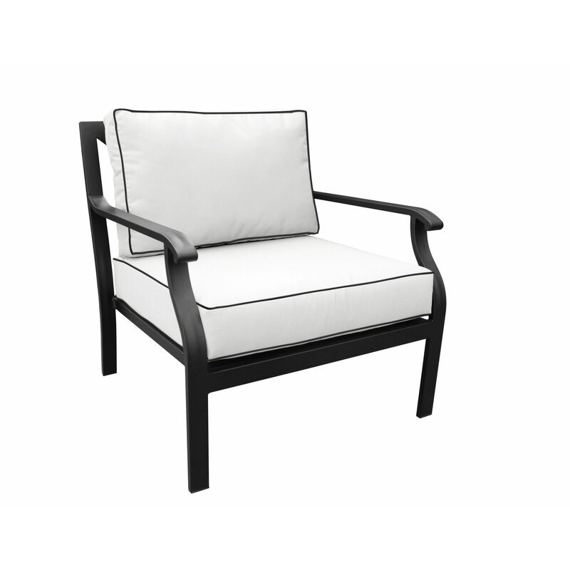 Madison Patio Chair with Cushions; White - Image 0