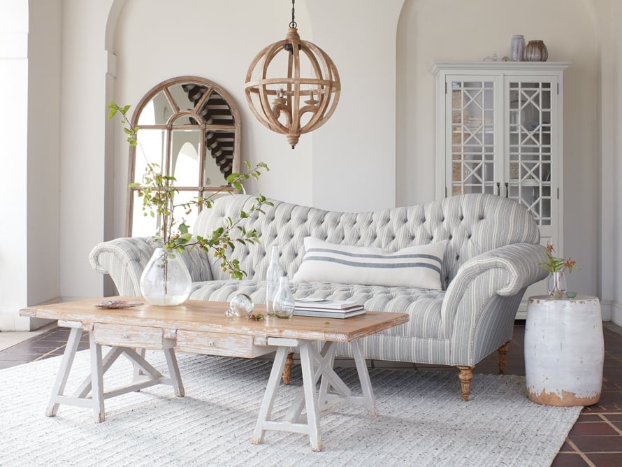 Teak Arched Floor Mirror in Natural - Image 1