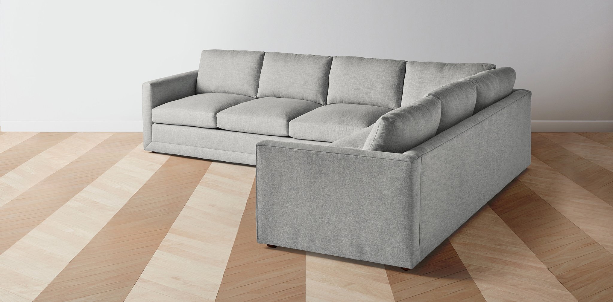 The Warren - L Sectional - Right: 123" / Left: 98"- Silver - Image 1