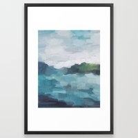 Aqua Blue Green Abstract Art Painting Framed Art Print - Image 0