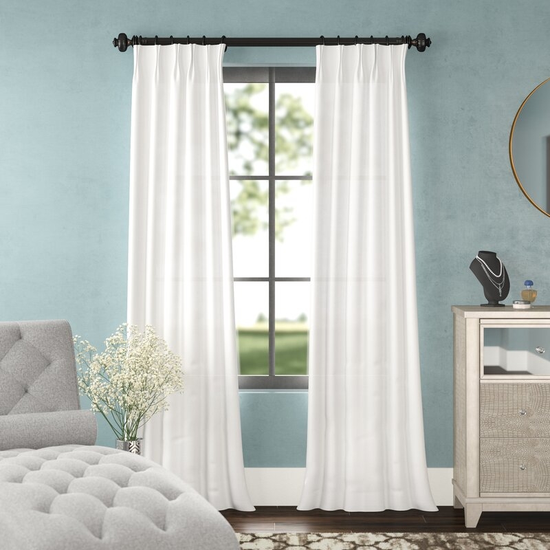 Forbell Synthetic Blackout Thermal Pinch Pleat Single Curtain Panel - Image 0