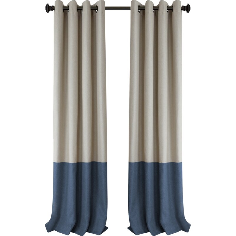 Vallejo Striped Blackout Thermal Grommet Single Curtain Panel - Image 0