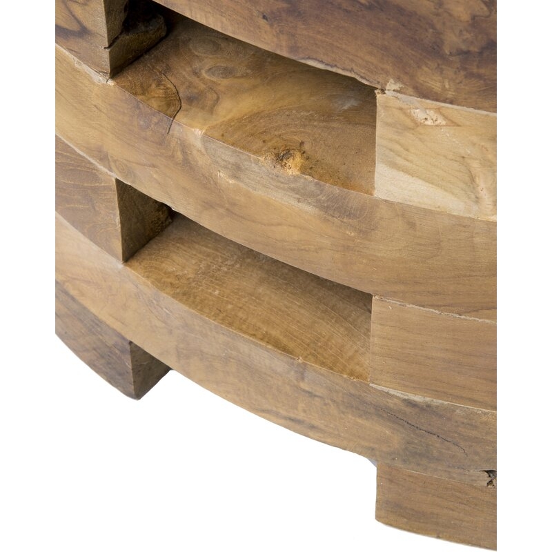 Bandla Solid Wood Drum Coffee Table - Image 3