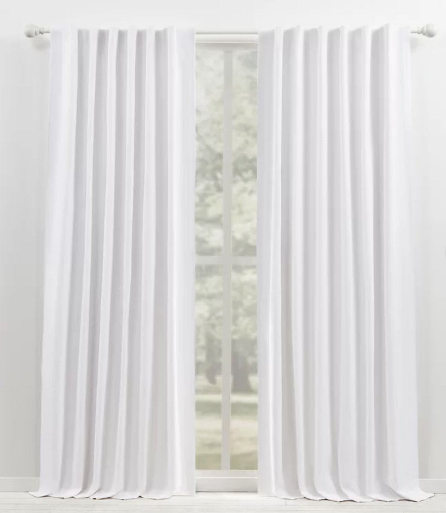 Waller Solid Blackout Thermal Rod Pocket Single Curtain Panel 96", White - Image 0