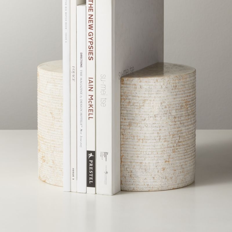 Column Marble Bookends Set of 2 - Image 1