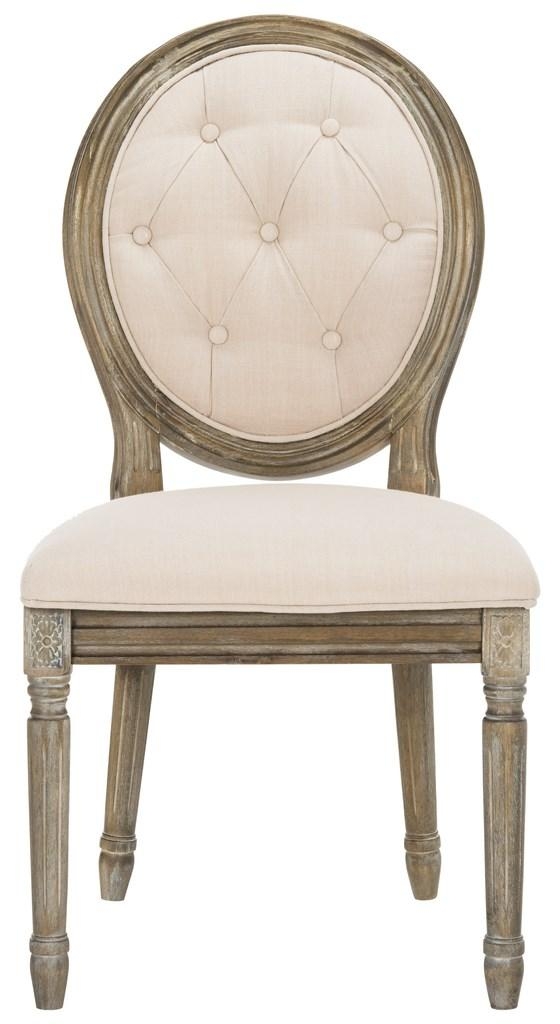 Holloway Tufted Oval Side Chair  - Beige/Rustic Oak - Arlo Home - Image 0