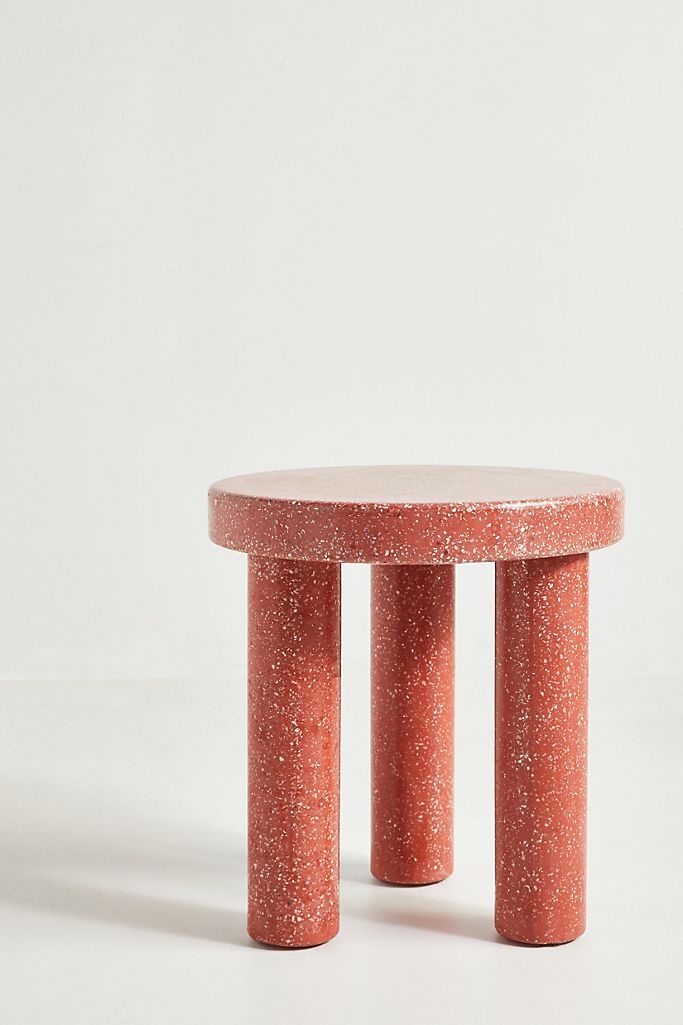 Clio Terrazzo Side Table, Red - Image 0
