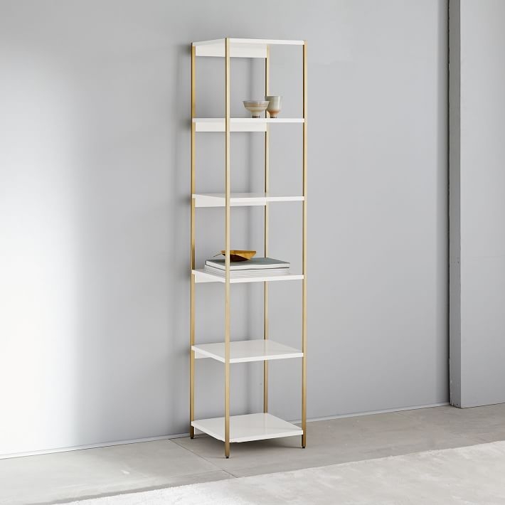 Zane Narrow Bookshelf - White - Image 3