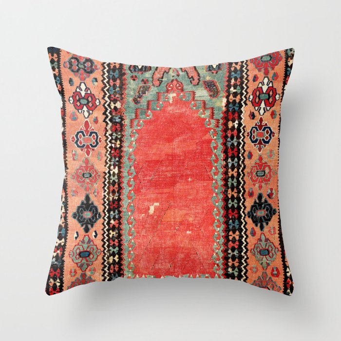 Sivas Antique Cappadocian Turkish Niche Kilim Throw Pillow - Image 0