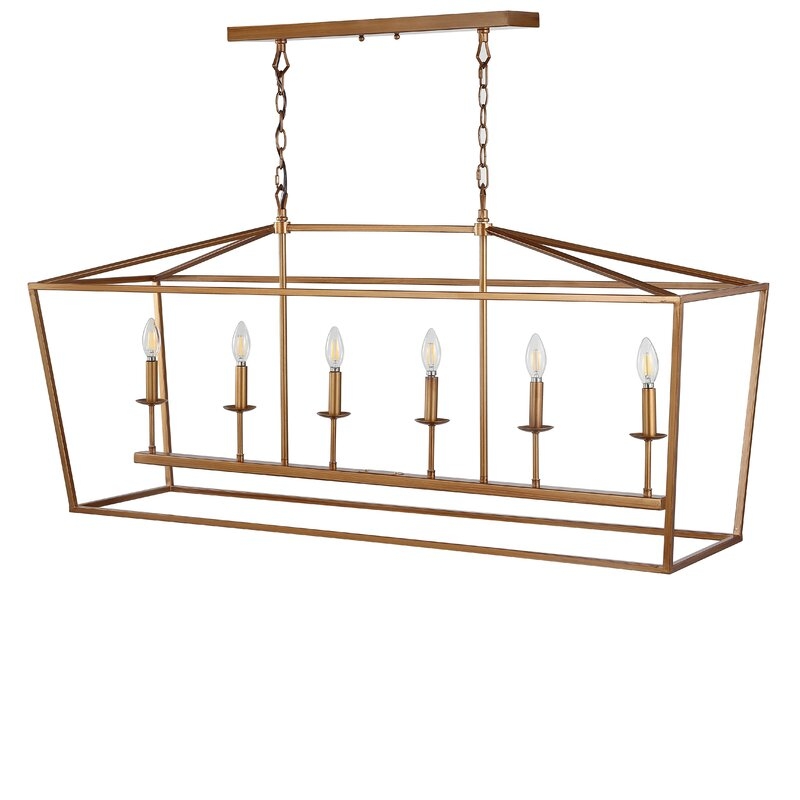 Oil Rubbed Antique Gold Maggiemae 6 - Light Kitchen Island Linear Pendant - Image 1