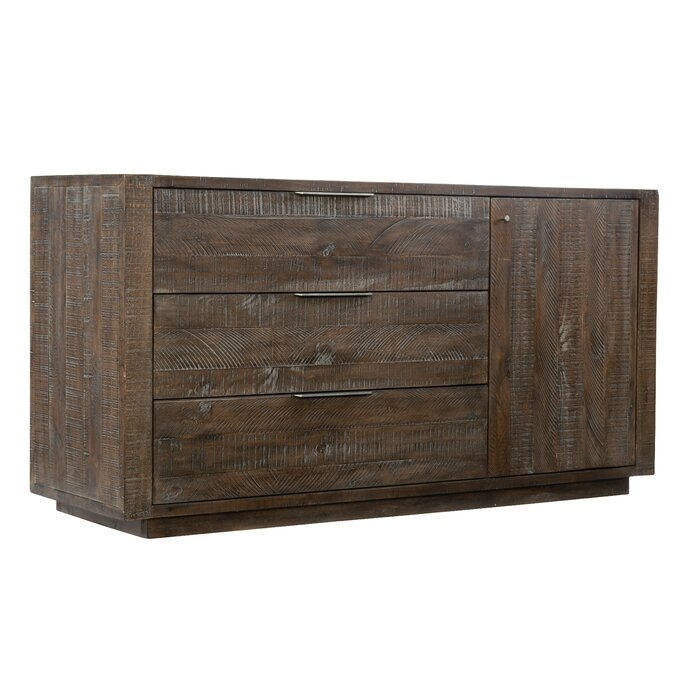 Bernhardt Payson 64'' Wide 3 Drawer Pine Wood Sideboard - Image 0