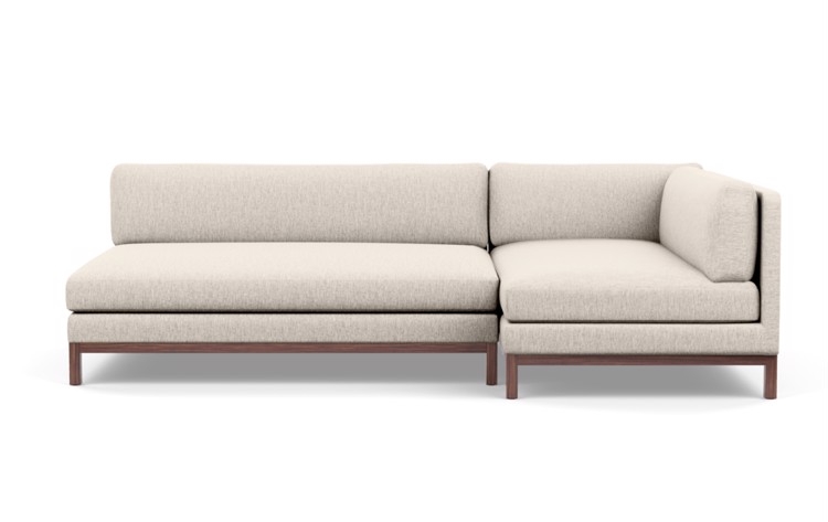 Jasper Chaise Sectional in Wheat Cross Weave Fabric with Oiled Walnut legs - Image 0
