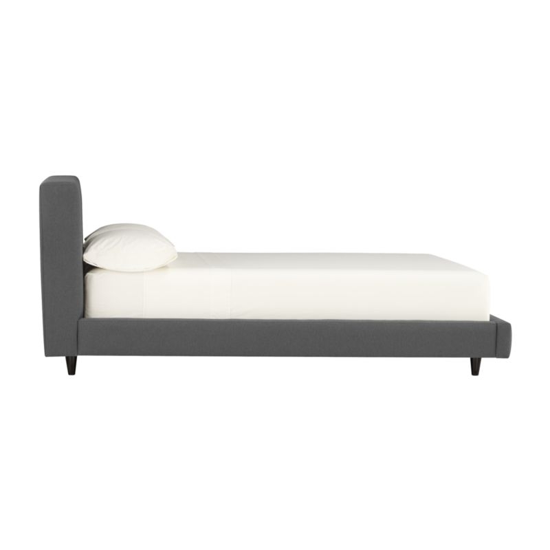 Tate Queen Upholstered Bed 38" - Winslow, Charcoal - Leg:Deco - Image 10