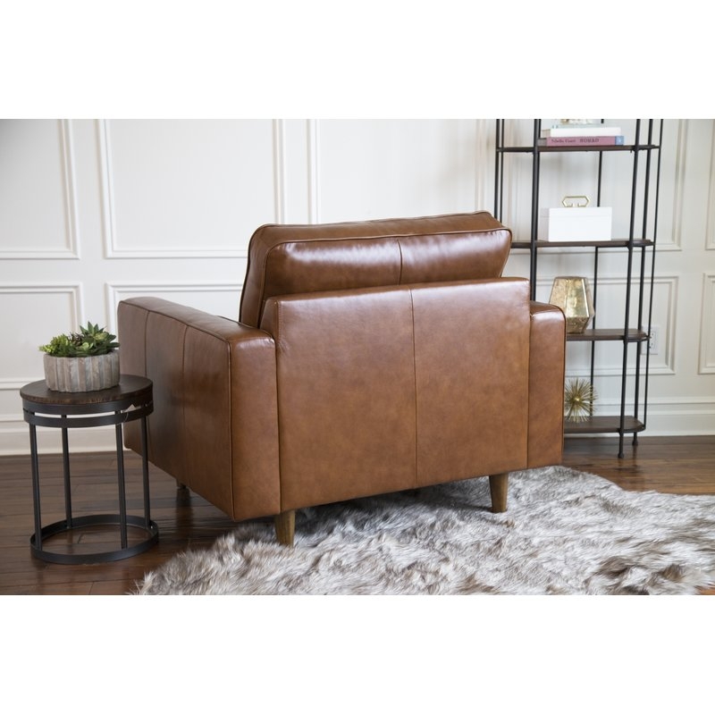 Caffrey Tufted Top Grain Leather Armchair - Image 2