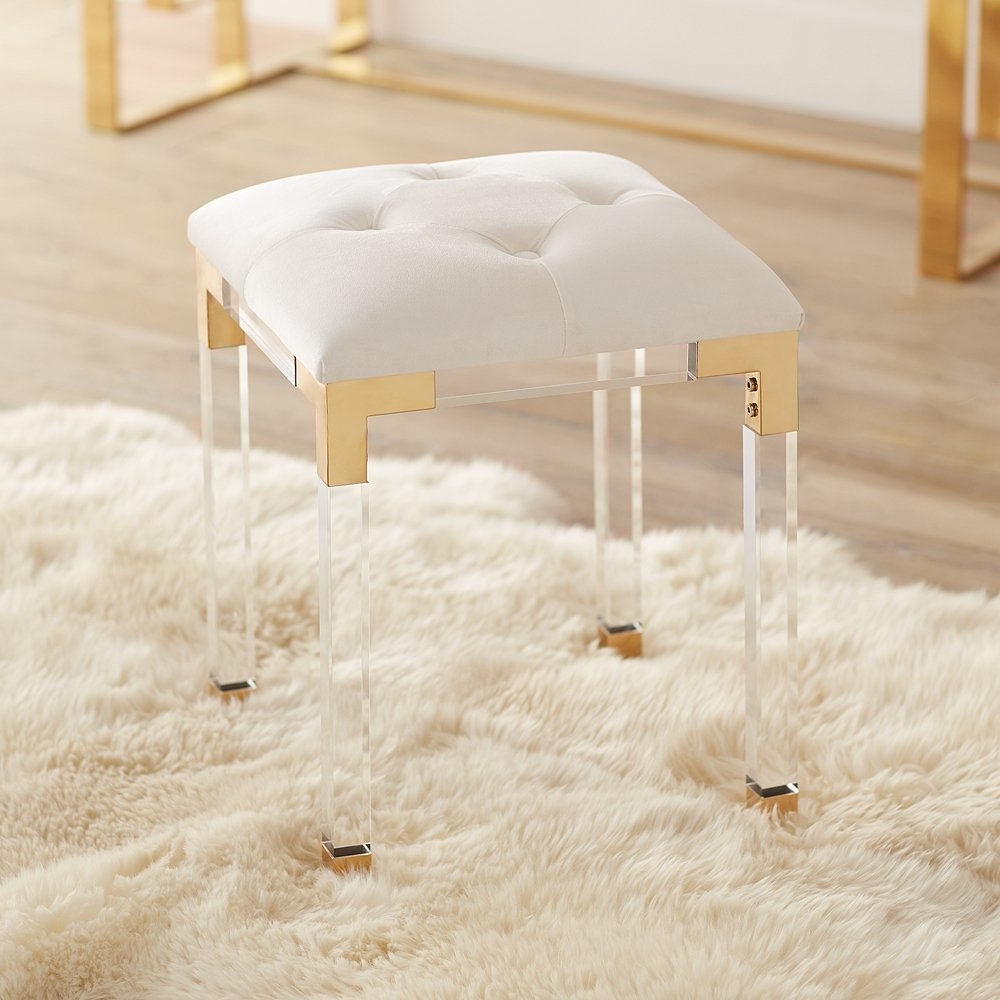 Stefania Gold and Acrylic Accent Stool - Style # 55K07 - Image 0