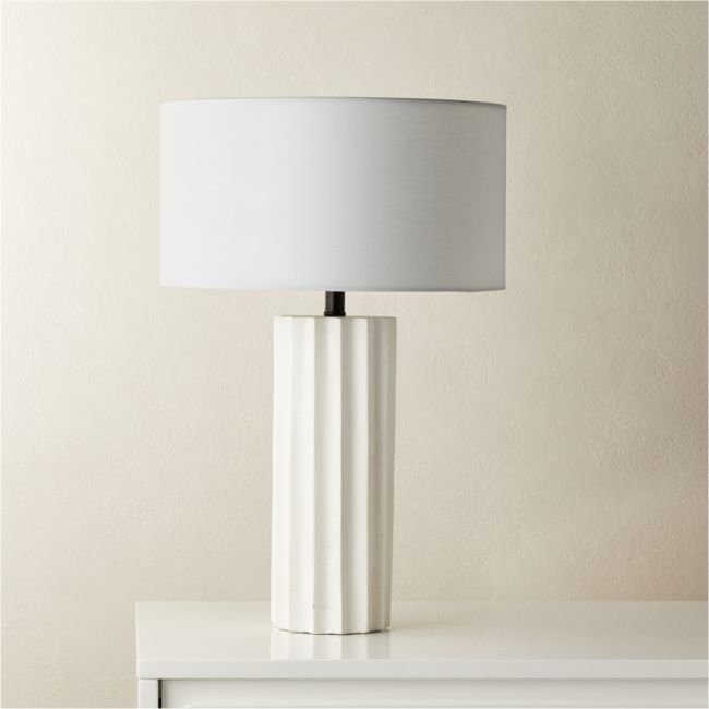 Scallop White Concrete Table Lamp - Image 0