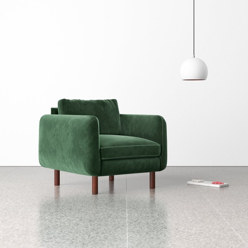 Leno 35'' Wide Velvet Armchair - Image 1