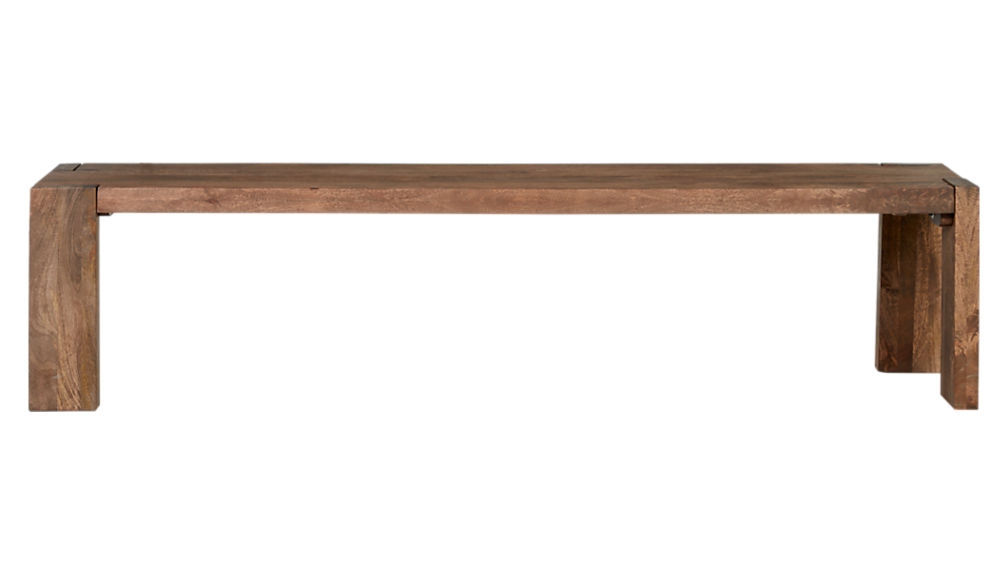 Blox Midtone Brown Wood Bench 78" - Image 0