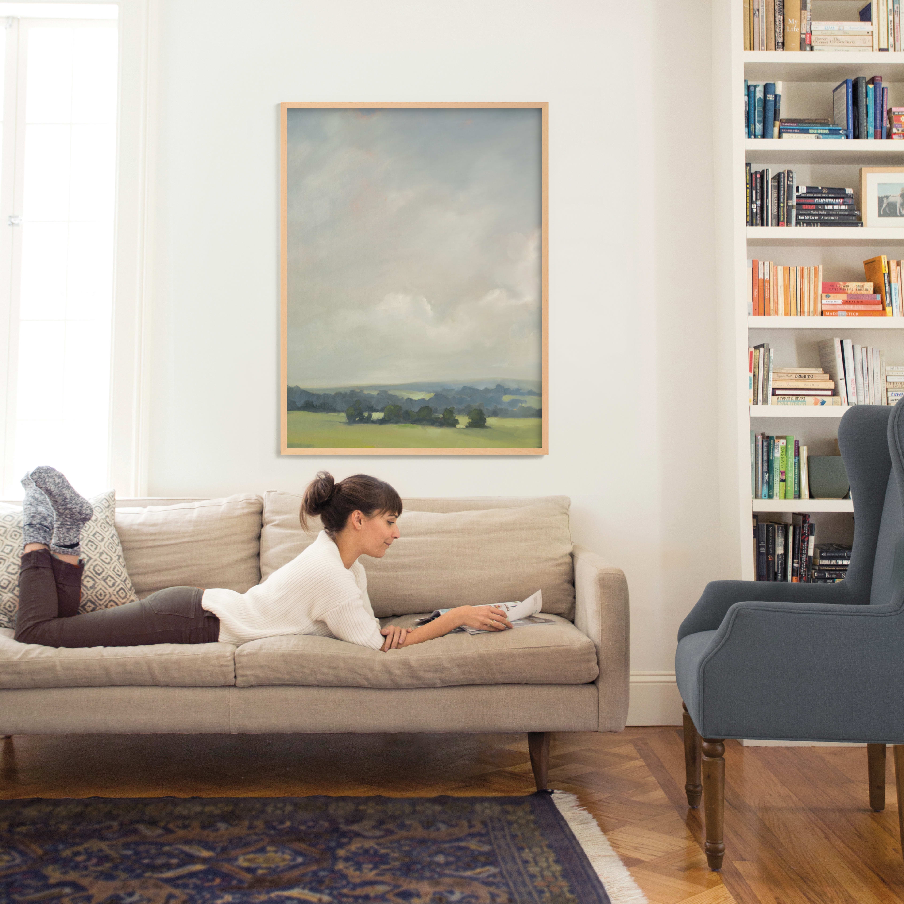 Rosy Tomorrow I, Natural Raw Wood Frame, 30"x40", Standard - Image 1