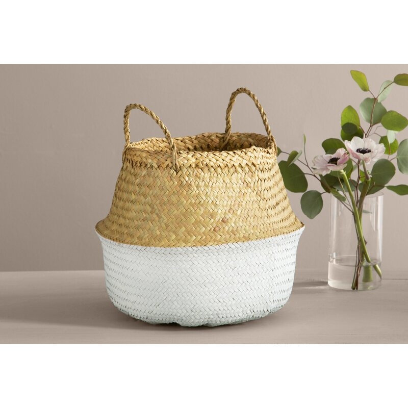Wicker Basket - Natural/White - Image 1