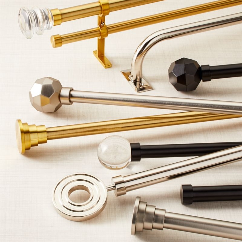 CB Matte Black End Cap and Curtain Rod Set 120"-170" - Image 2