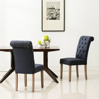 Bushey Roll Top Tufted Modern Upholstered Dining Chair (set of 2) - Image 0