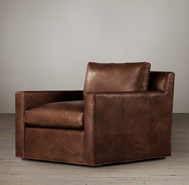 BELGIAN TRACK ARM LEATHER CHAIR - Image 0