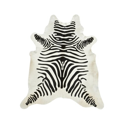 LUXURY ZEBRA COWHIDE SADDLEMANS Black and white rug - Image 0