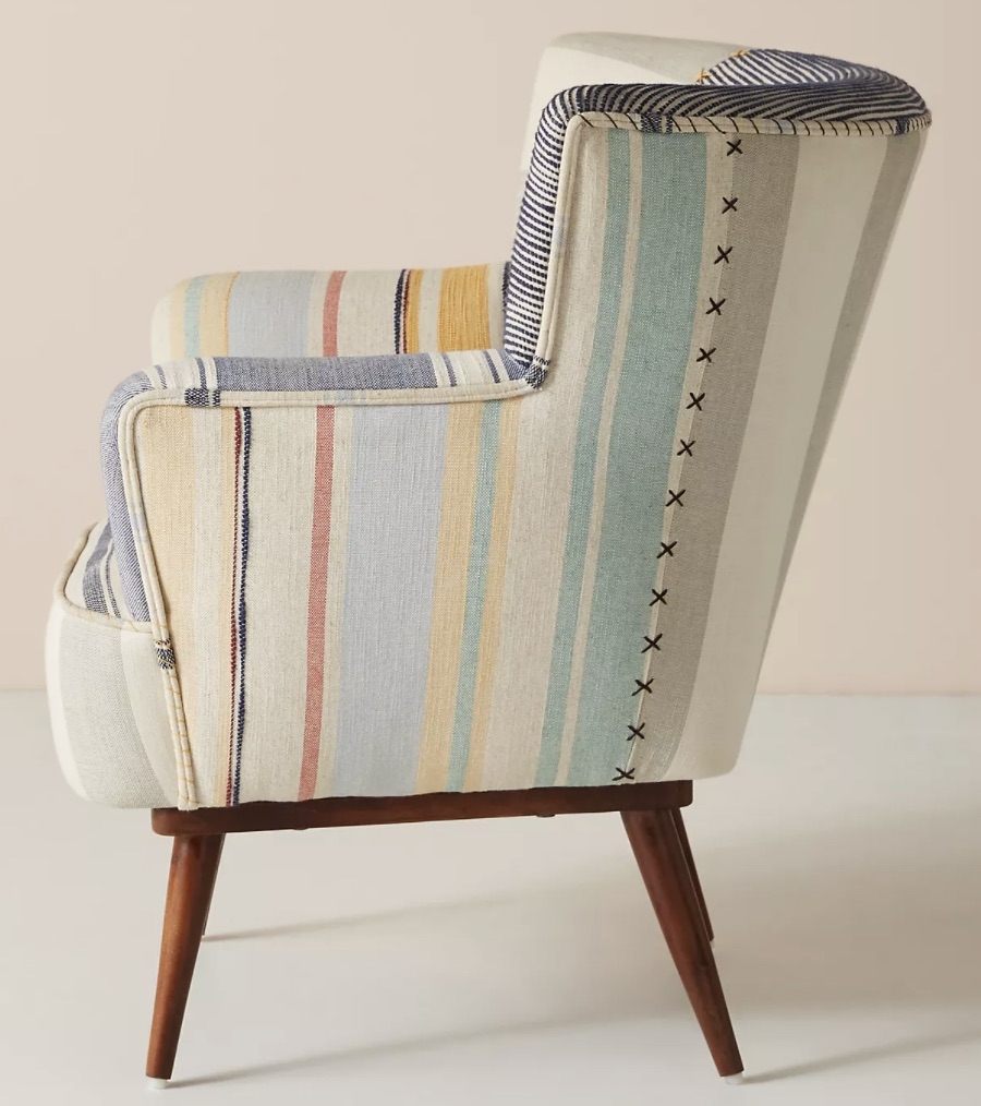 Striped Petite Accent Chair - Image 1