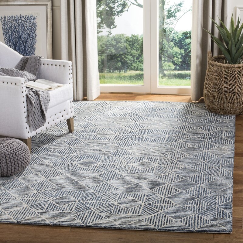 Rectangle 8' x 10' Gaither Hand-Tufted Wool Light Blue/Gray Area Rug - Image 3